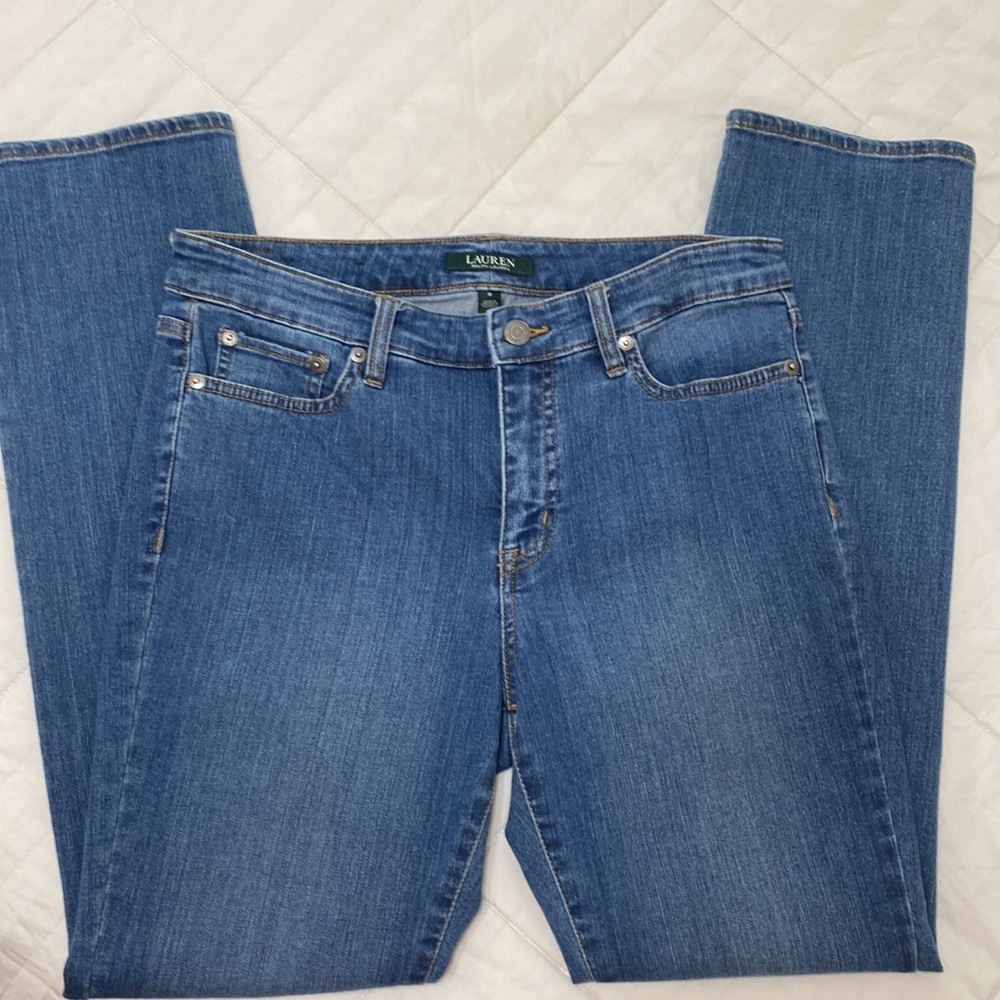 Lauren Ralph Lauren Premier Straight Stretch Denim Jeans Size 8 - Picture 1 of 11